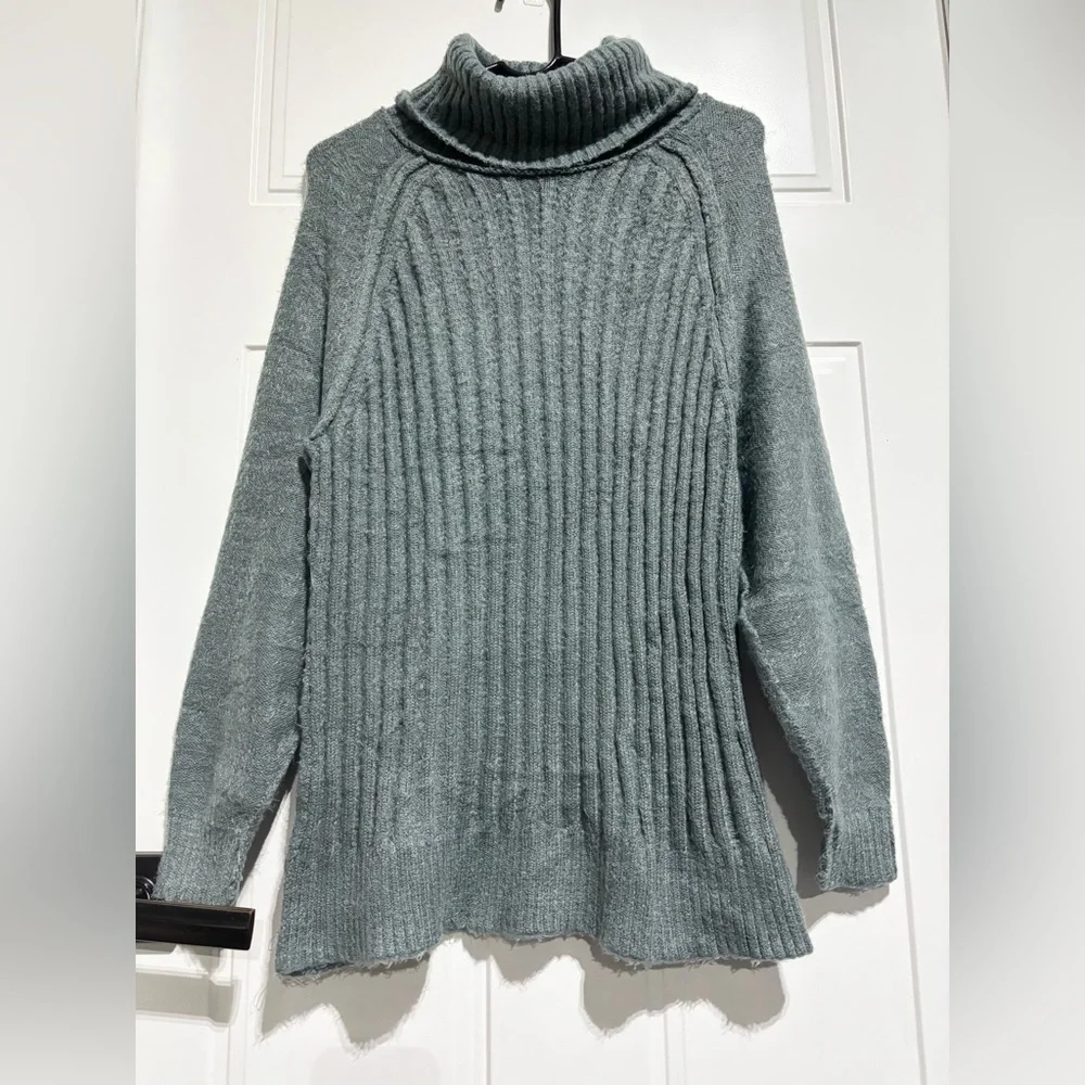 Altar’d State Oversized knit, so soft, loose turtleneck sweater, light aqua